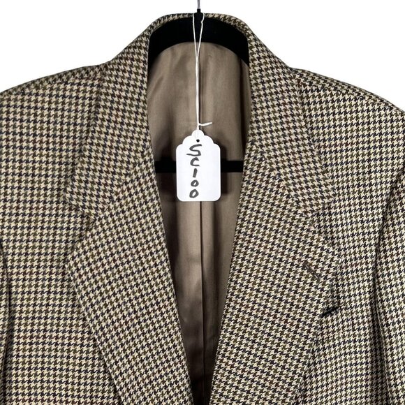 Oscar De La Renta Mens 43R Houndstooth Wool Blazer Jacket Sportcoat Timeless - Picture 16 of 16